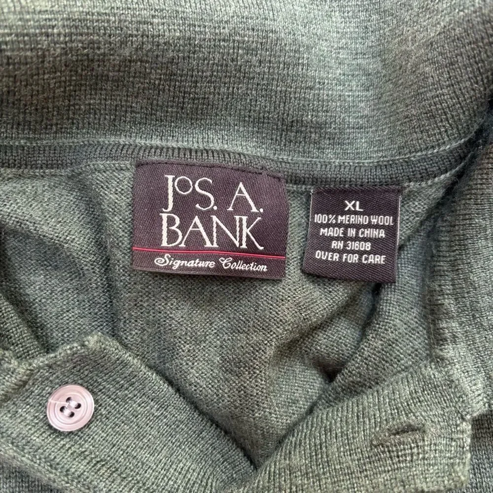 Jos. A. Bank Signature Collection Merino Wool Sweater – Forest Green (XL)